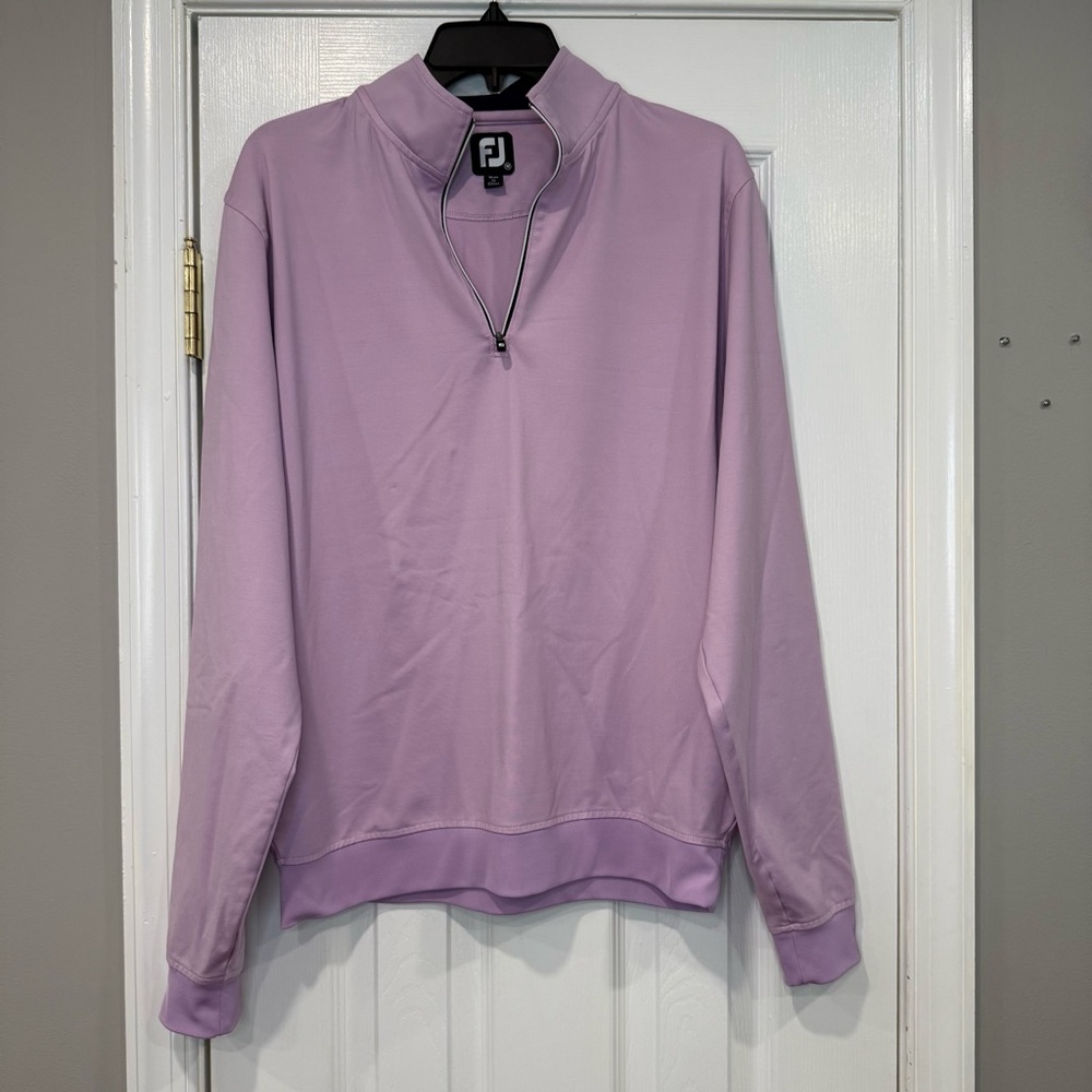 FJ FootJoy Lavender Half Zip Pullover Top Long Sleeve Purple Medium